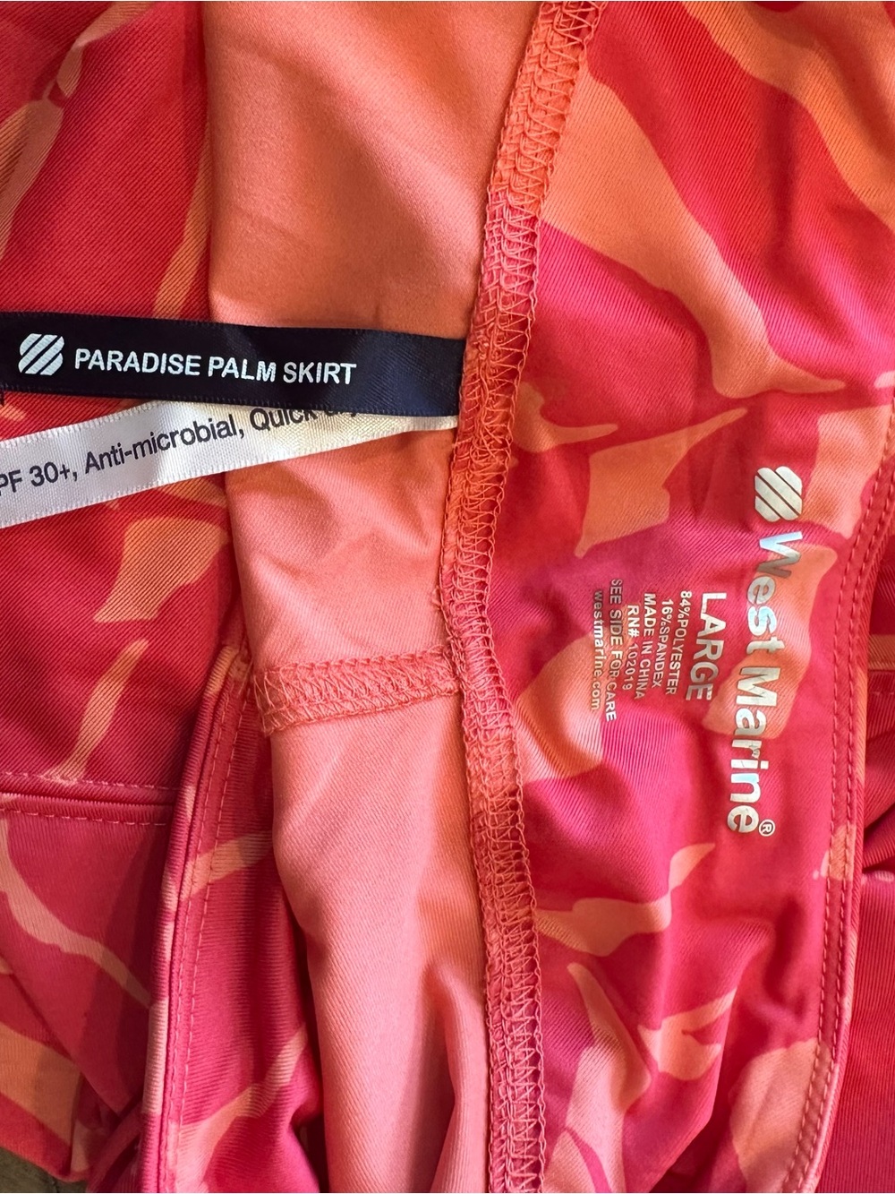 West Marine Paradise Palm Skirt L UPF 30 Golf Tennis Coastal - Picture 3 of 3